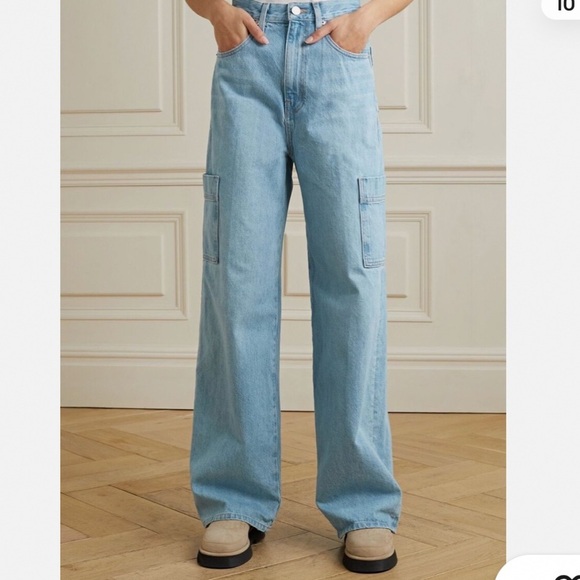 FRAME High Rise Baggy Pocket Jeans/Wide Leg in Genoa/Light Wash/size 27 - Picture 1 of 13